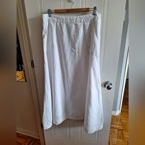 Tristan White Linen A-Line Maxi Skirt